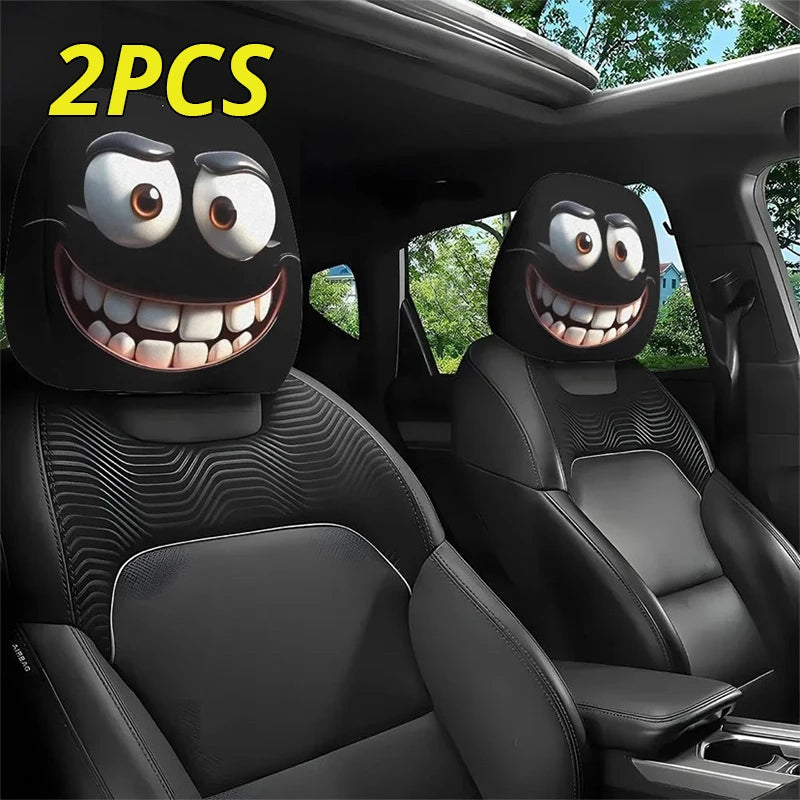 Scary Face Car Headrest Cover