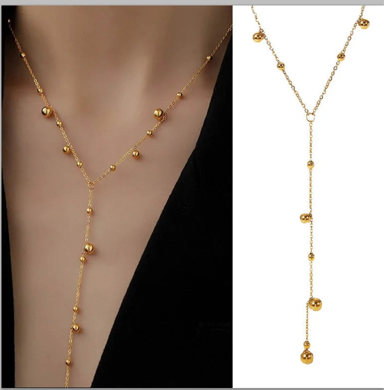 Gold Lariat Y-Shape Necklace