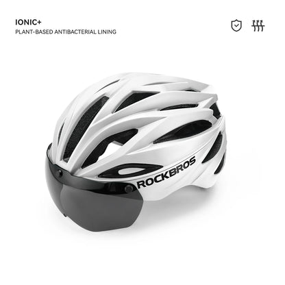Magnetic Goggle Integrated Road Bike Helmet