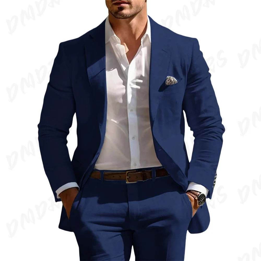 Summer Wedding Formal Solid Suit