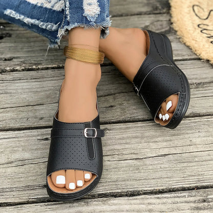 Feather Wedge Sandals