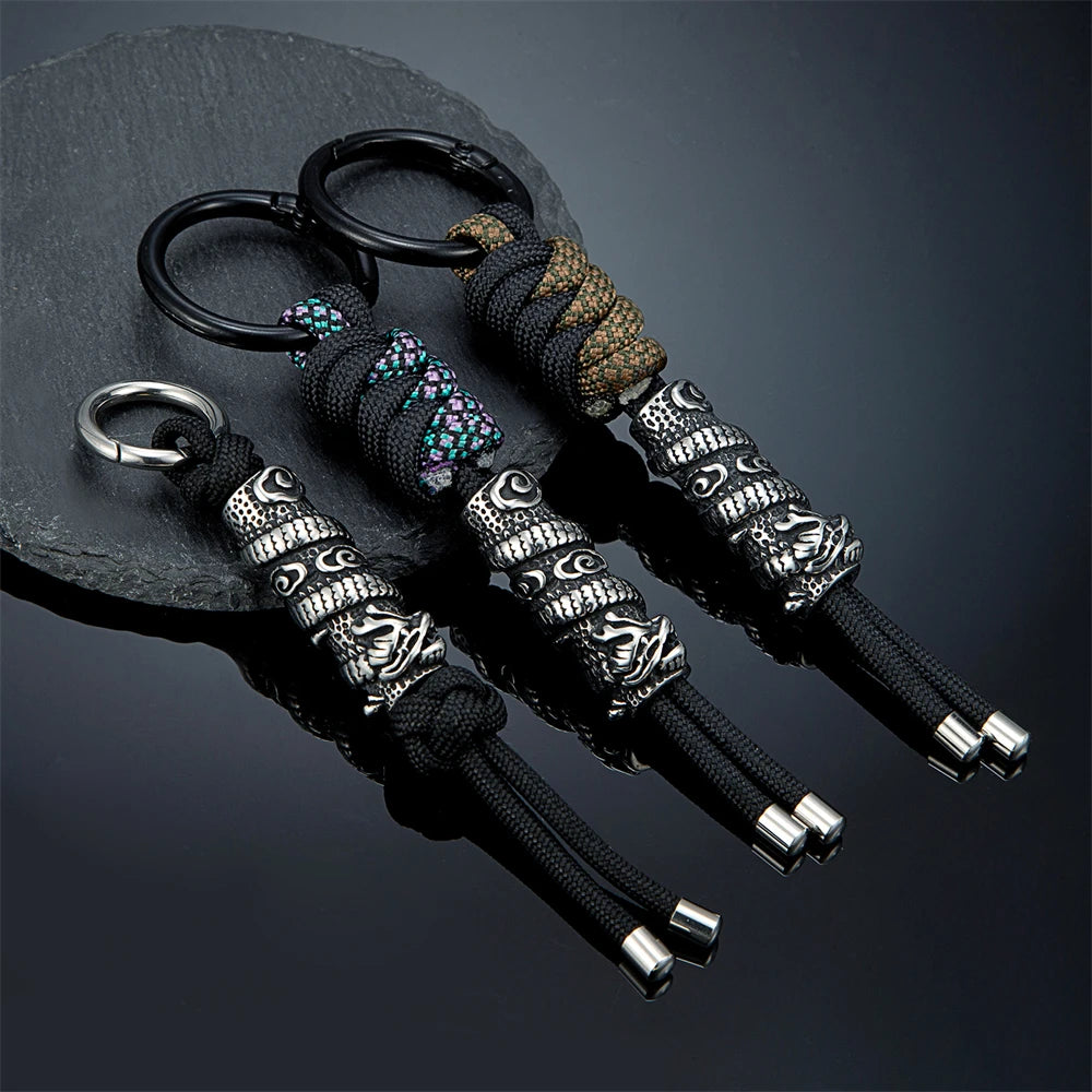 Chinese Dragon Paracord Keychain Handwoven