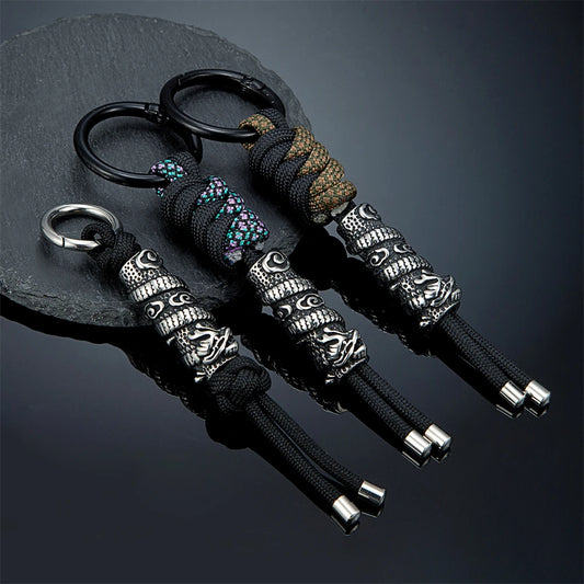 Chinese Dragon Paracord Keychain Handwoven
