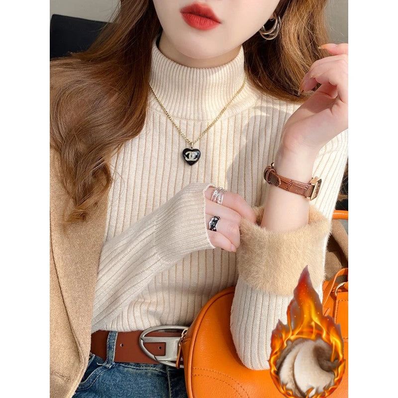 Women’s Turtleneck Sweater with Velvet Lining