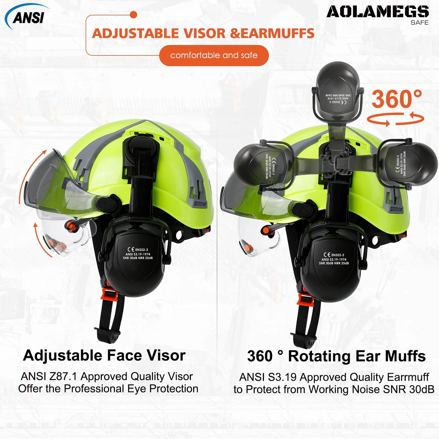 ABS Shell Dual-Visor Safety Helmet