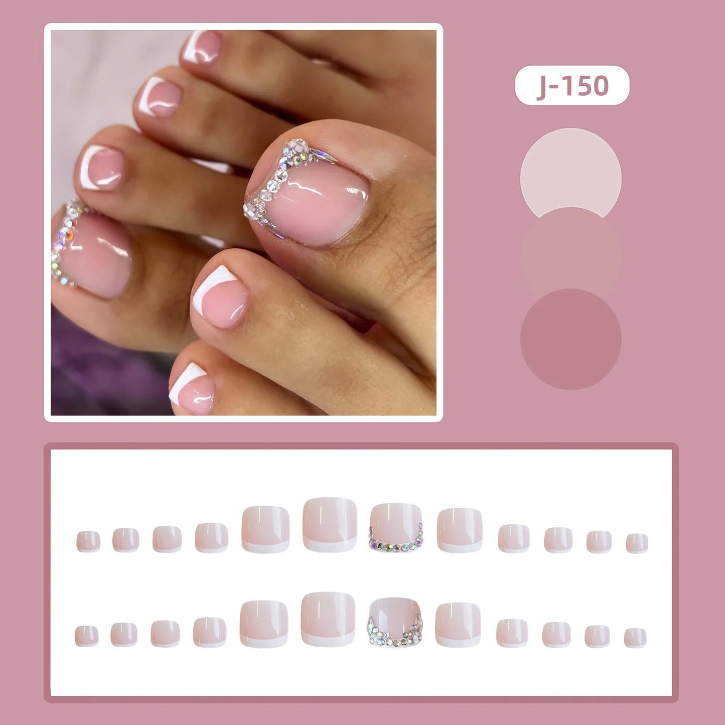 Office Toe Press-On Nails