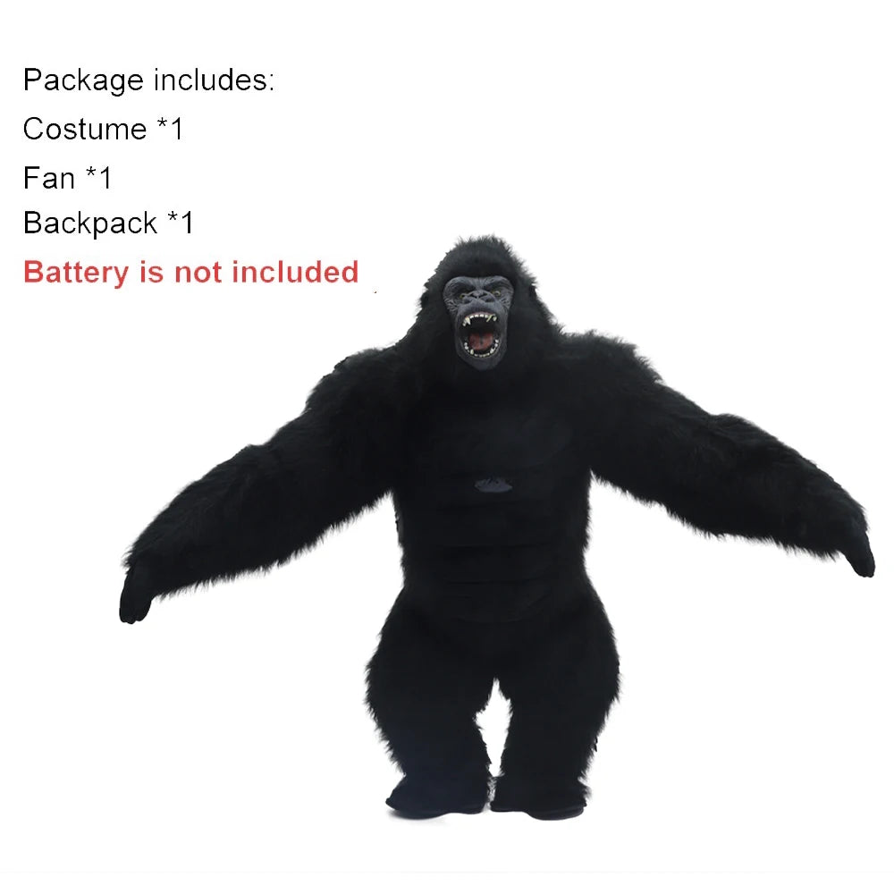 Inflatable Plush Gorilla Costume