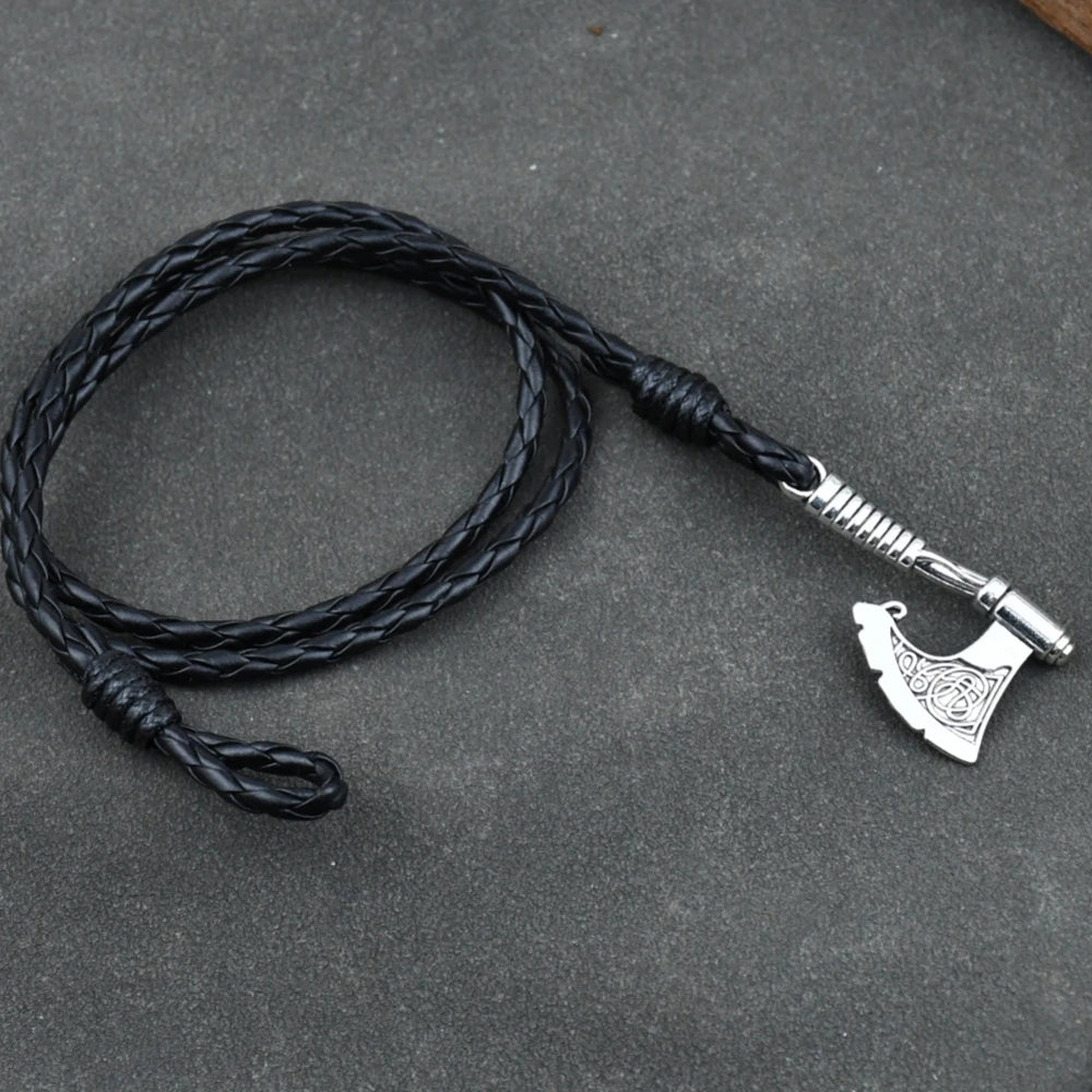 Viking Axe Leather Bracelet
