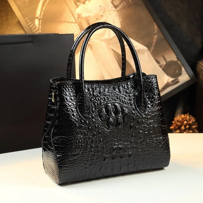Polyester Zipper Shoulder Bag Crocodile