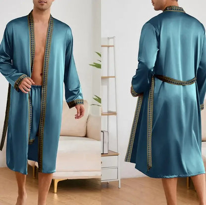 Ice Silk Pajama Robe Set