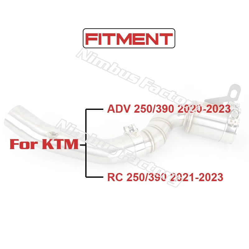KTM RC/Duke 390 De-Cat Middle Link Pipe 45-51mm