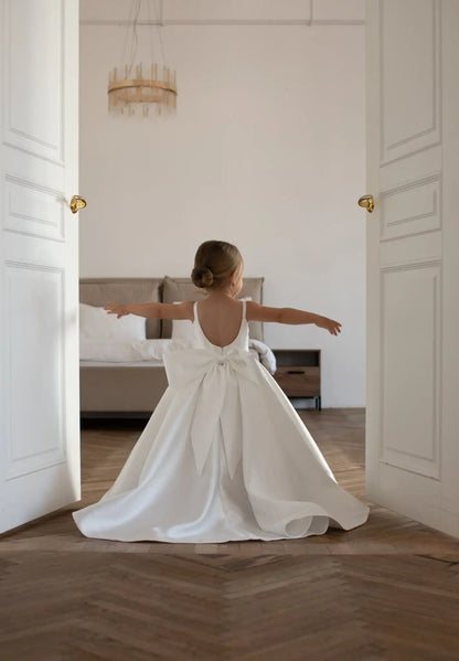 Satin A-Line Flower Girl Dress
