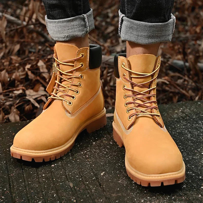 High-Top Lace-Up Ankle Boots