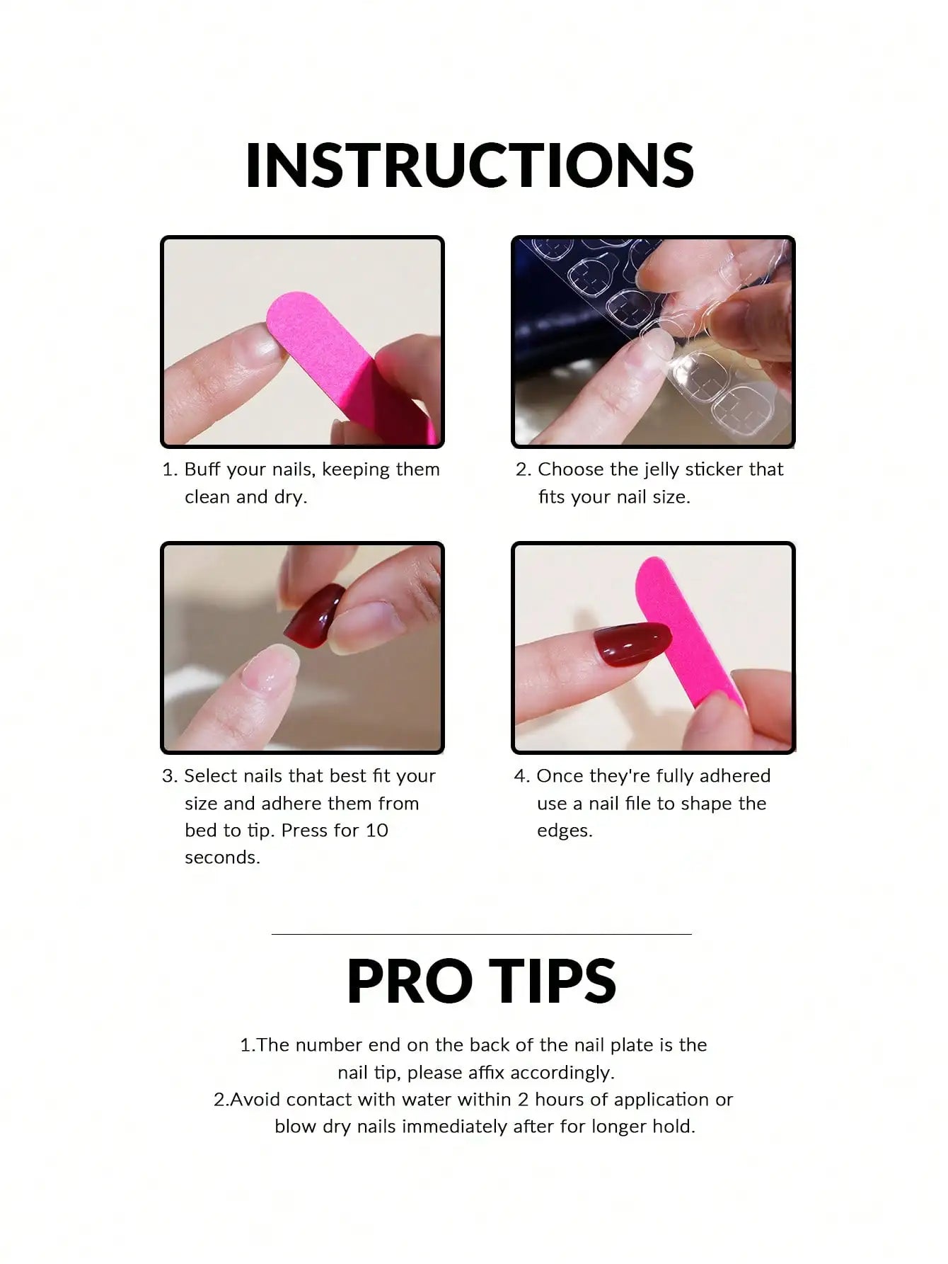 Square Color Press-On Nails