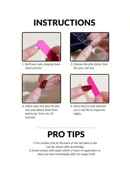 Square Color Press-On Nails