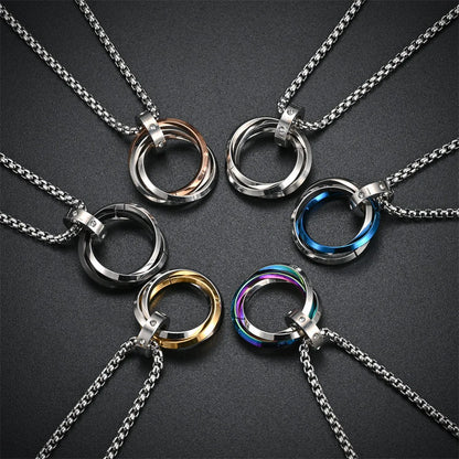 Metal Round Stainless Circle Necklace Party