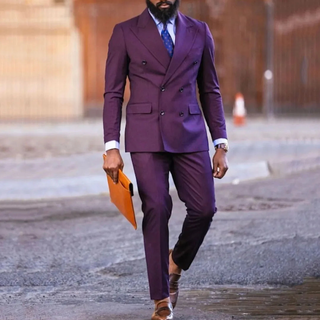 Dark Purple Double Button Suit