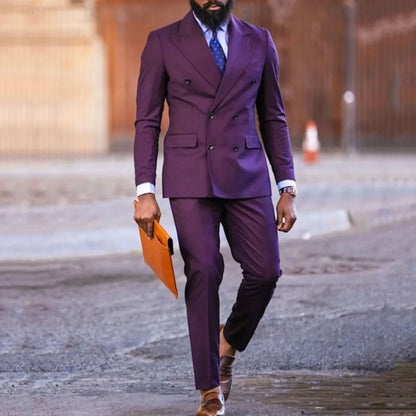 Dark Purple Double Button Suit