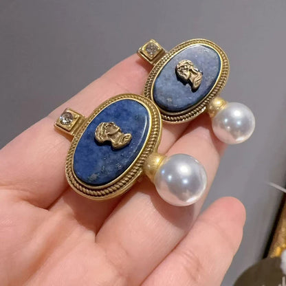 Geometric Pearl Earrings