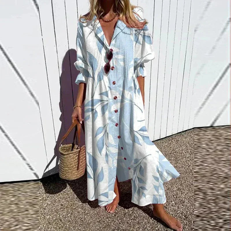 Retro Bohemian Shirt Dress