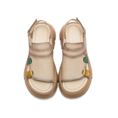 Leather Platform Sandals