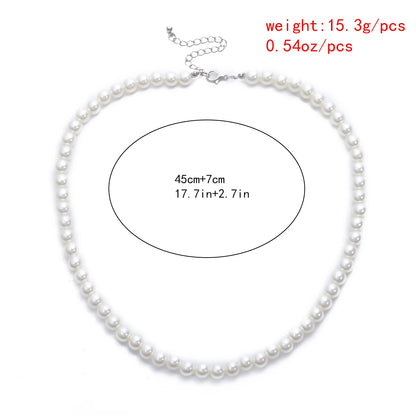 Pearl Round Iron Choker Necklace Party