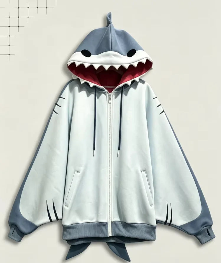 Shark Shape Zip Hoodie