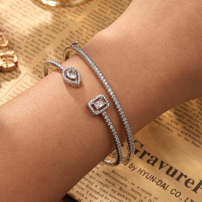 Geometric Zircon Copper Bangle