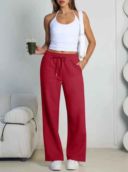 Wide-Leg Baggy Drawstring Joggers