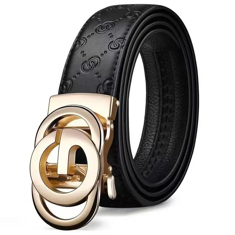 Cowskin Business Belt Automatic Buckle