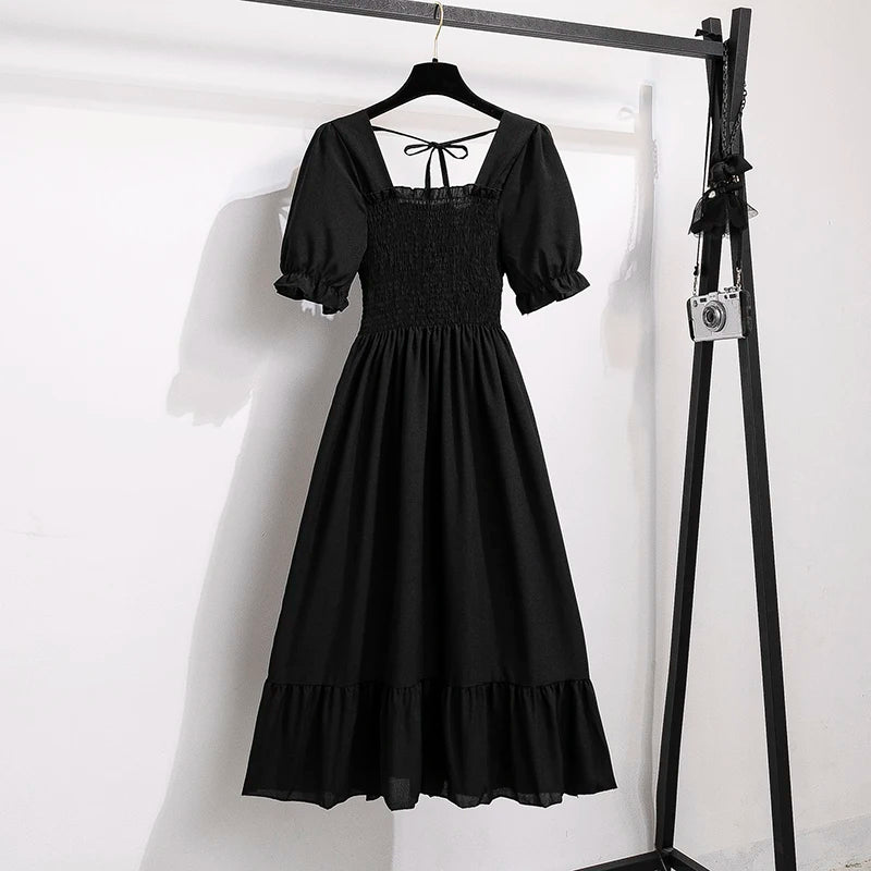 Summer Pleated Chiffon Dress