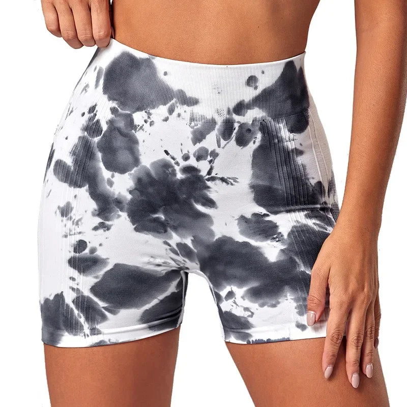 Seamless Tie-Dye Hip-Lift Shorts