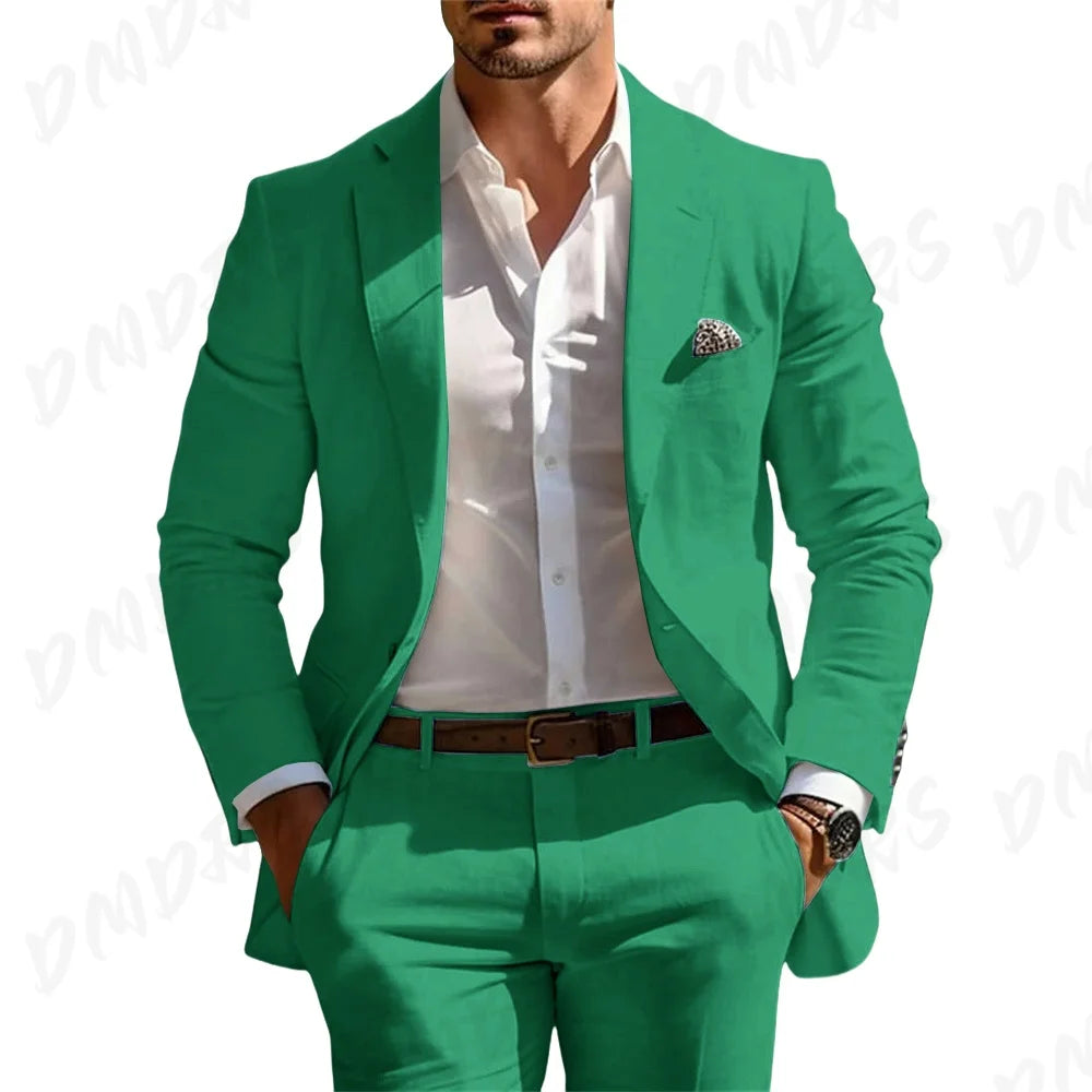 Summer Wedding Formal Solid Suit