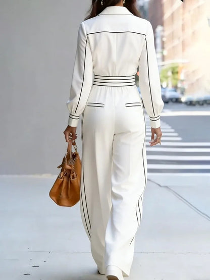 Striped Wide Jumpsuit