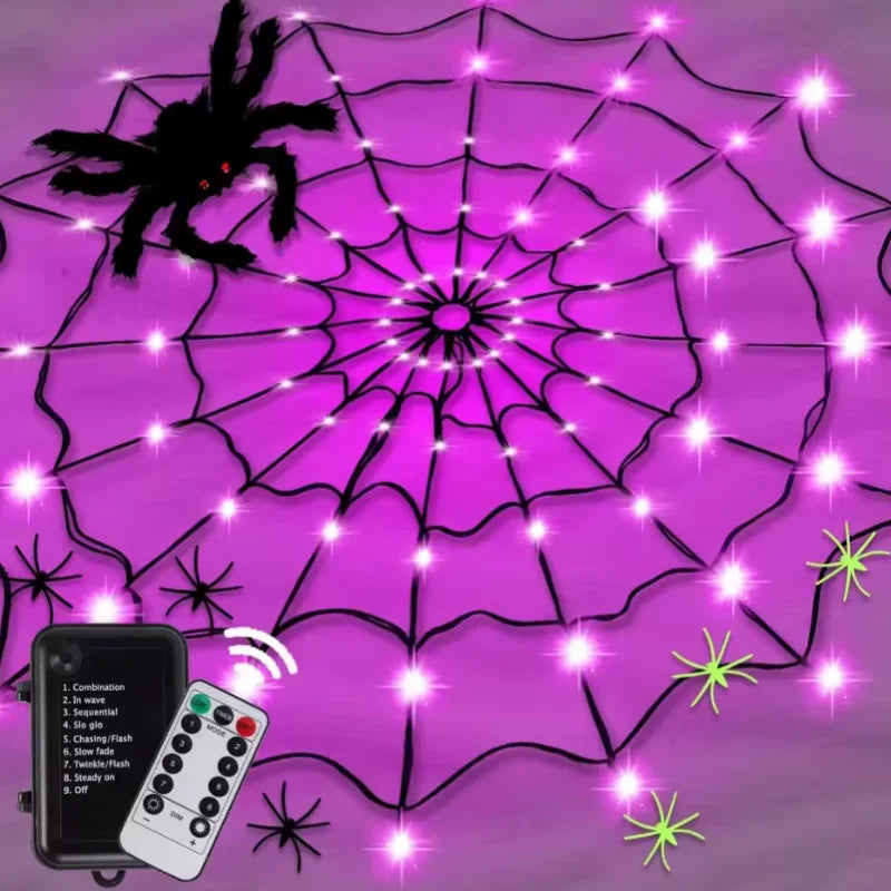 Glowing Spider Web Light Decor