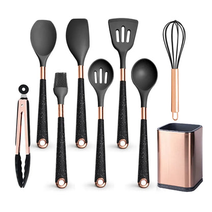 Silicone Khaki Utensils Set For Kitchen