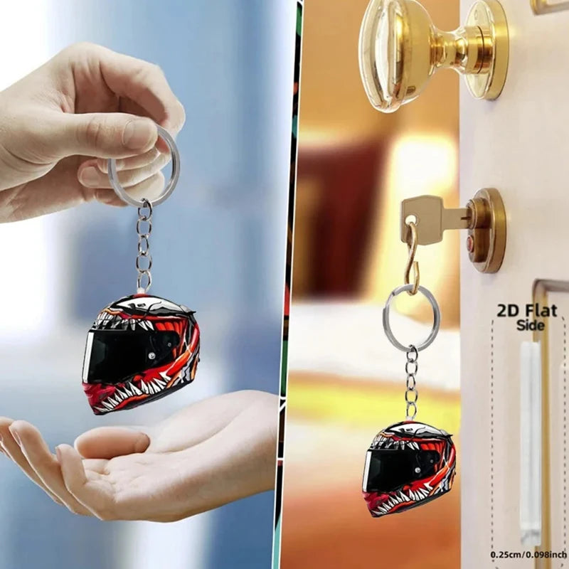 Keychain Helmet 2D Flat Stereo