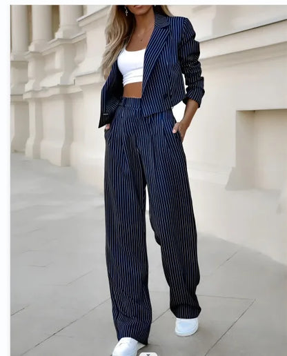 Striped 2-Piece Office Lady Suit