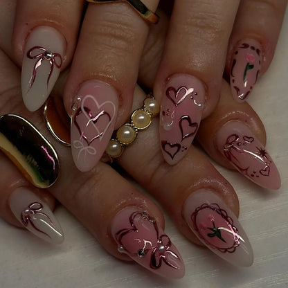 24Pcs French Ballerina Nail Tips