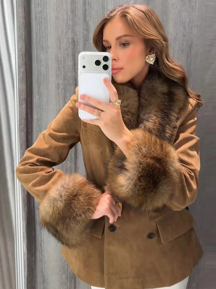 Faux Fur Patchwork Jacket