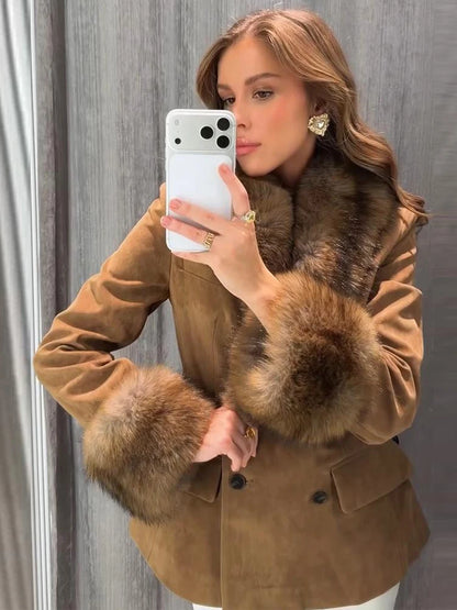 Faux Fur Patchwork Jacket