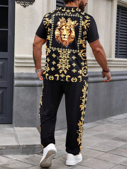 Summer Short Sleeve Trousers Suit