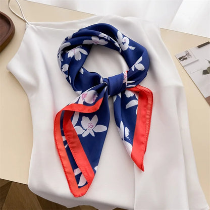 Square Silk Floral Scarf