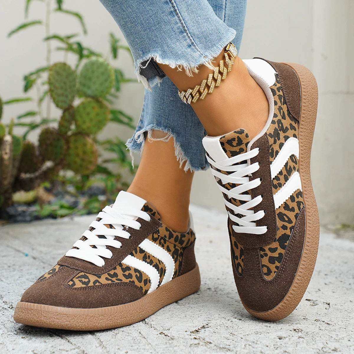 Leopard Print Casual Sneakers