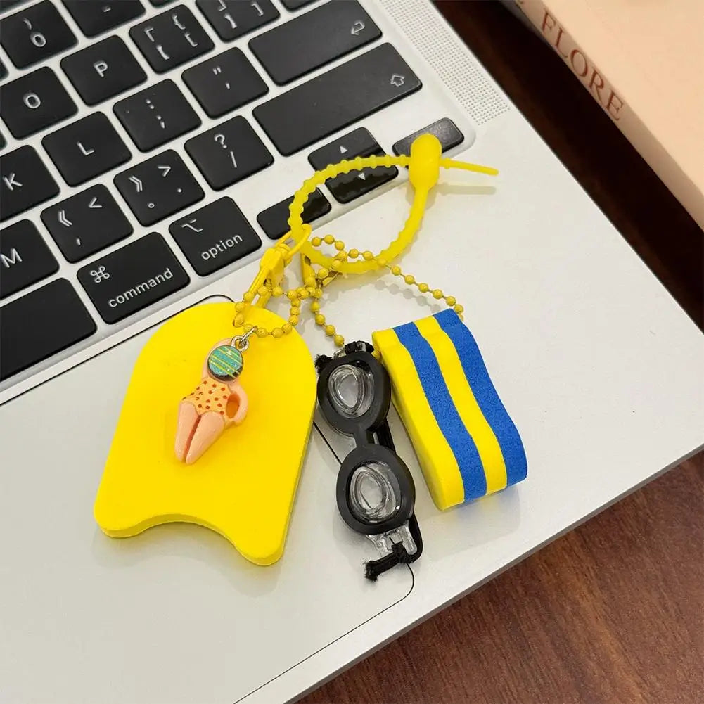 Cartoon Swimming Keychain Summer Pool