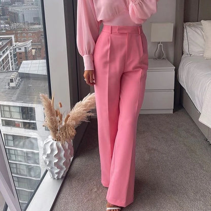 Ardm High Waisted Casual White Trousers Women Brown Stright Pants Office Lady Korean Style Women 2021 Pantalones De Mujer
