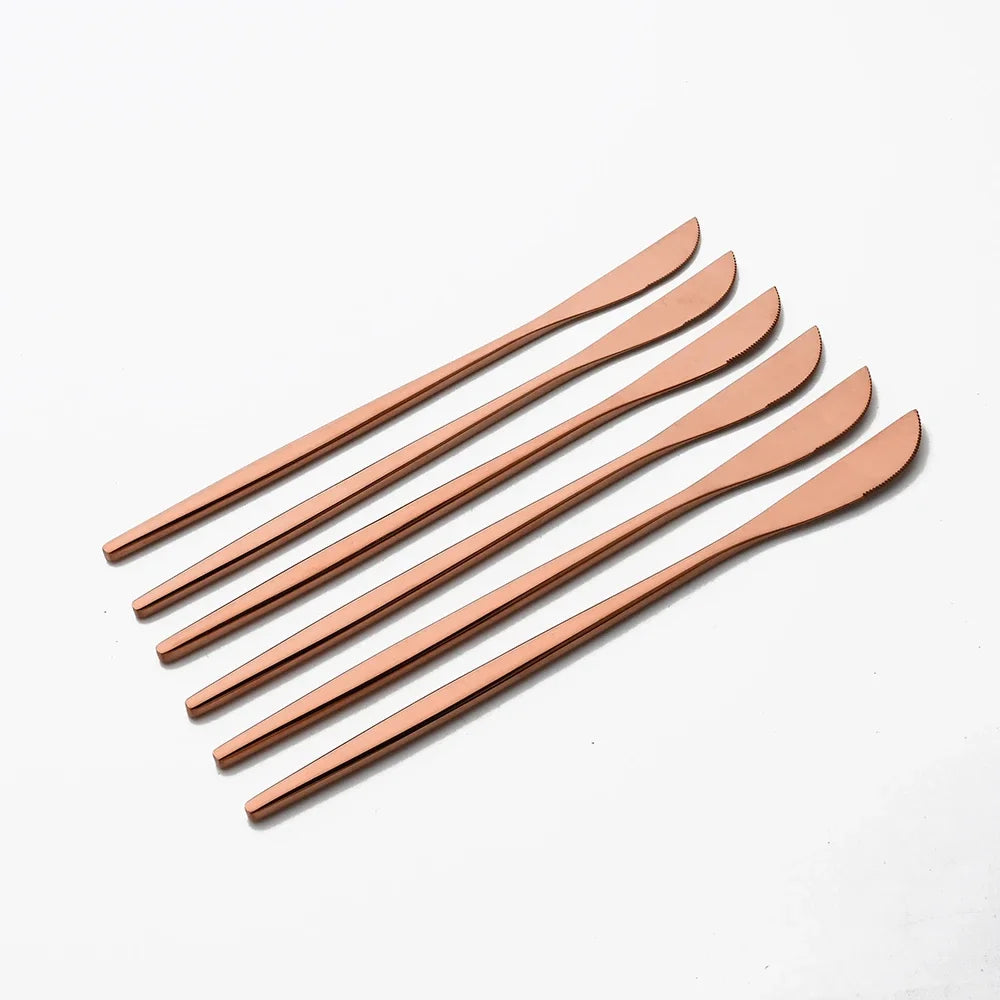 Metal Dinnerware Set Rose Gold