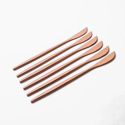 Metal Dinnerware Set Rose Gold