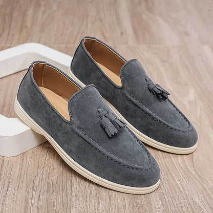 Suede Tassel Driving Loafers