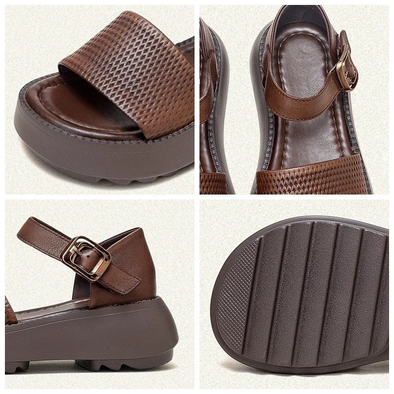 Leather Ankle Sandals